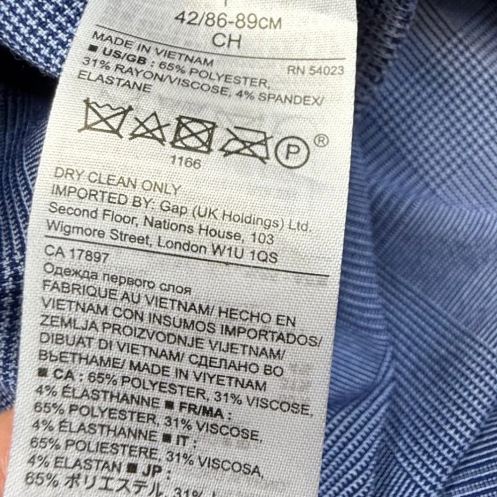 Banana Republic Men Small Blue Plaid Long Sleeve Pullover‎ Hoodie Pocket